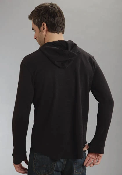 Stetson Mens Original Rugged Thermal Slub Knit Hooded T-Shirt - Image 2