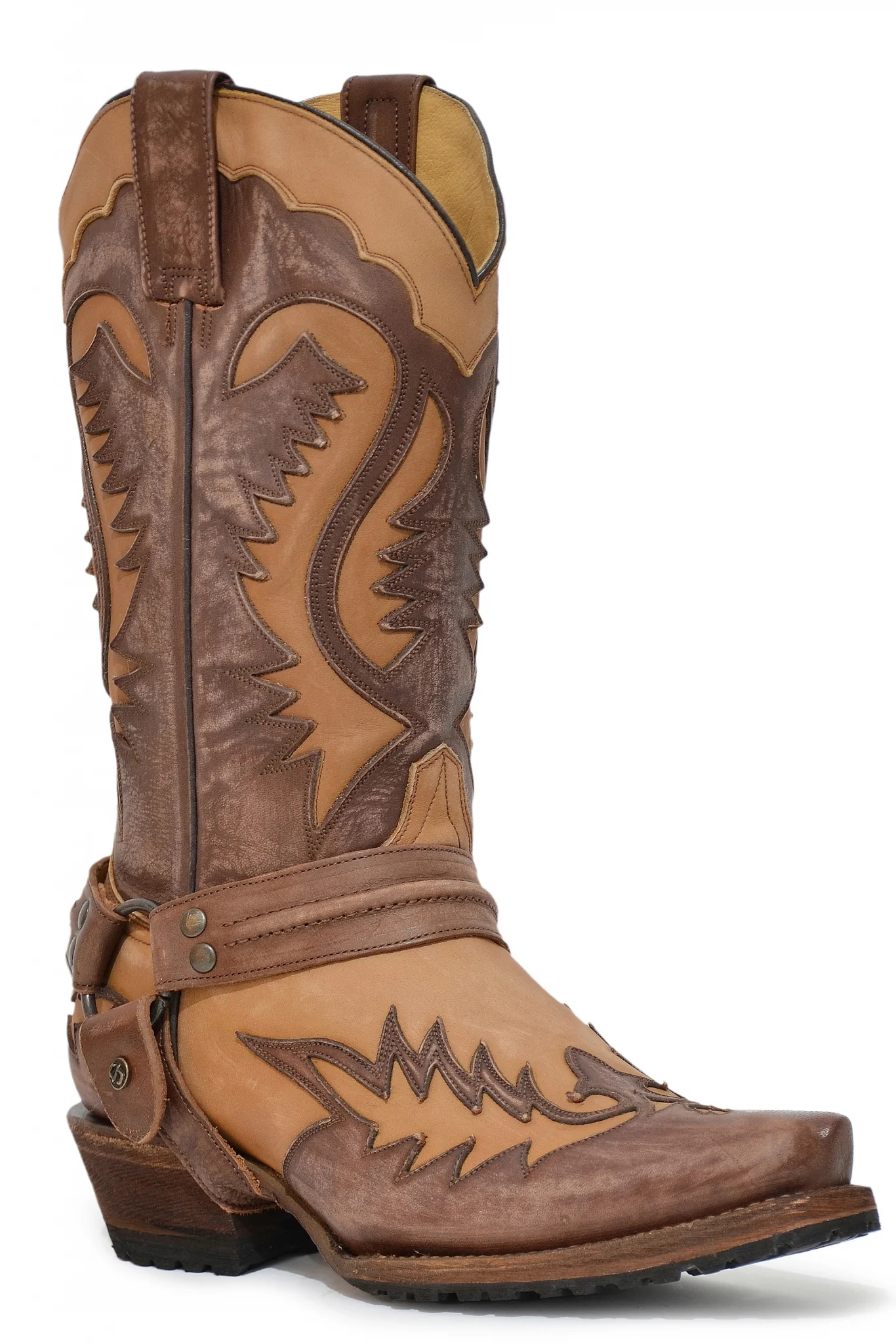 Stetson Mens Outlaw Bad Guy Harness Lug Sole Boots