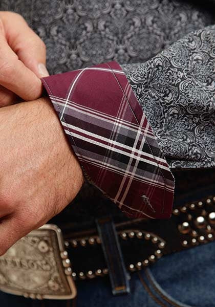 Stetson Mens Winter I Lariat Brocade Long Sleeve Button Shirt - Image 2