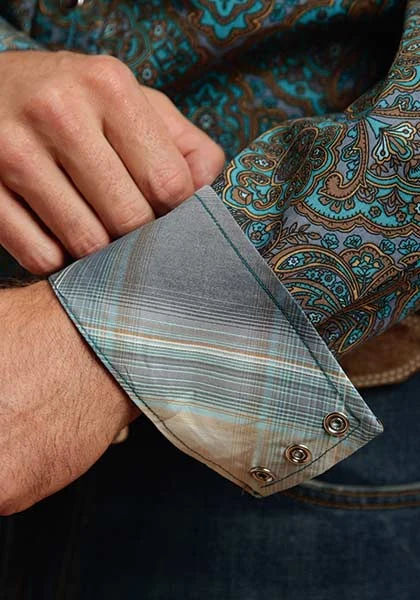 Stetson Mens Winter II Medallion Paisley Long Sleeve Snap Shirt - Image 2