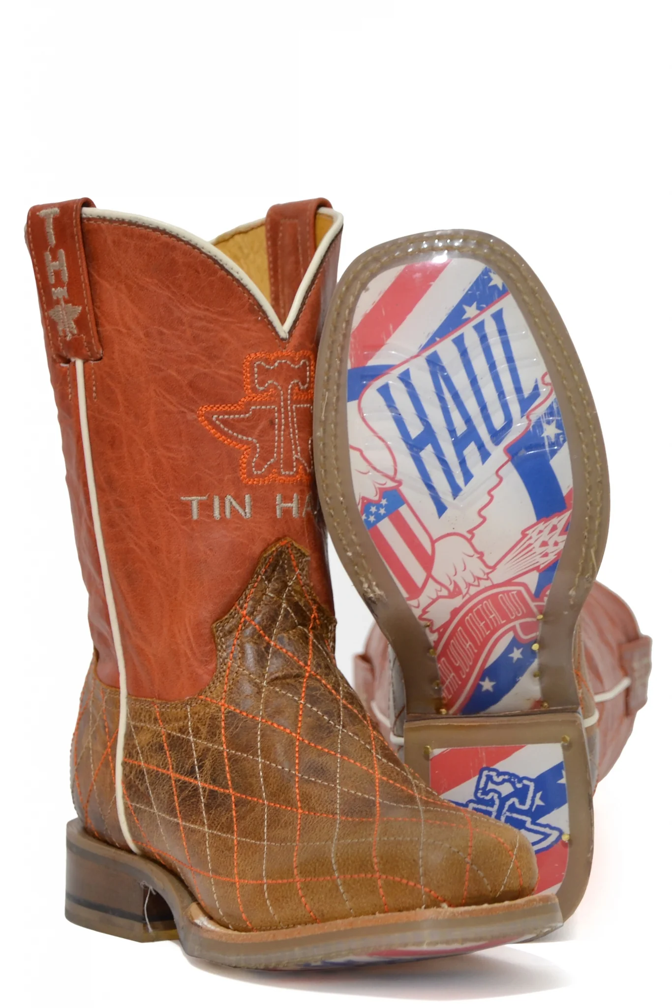 Tin Haul Big Kids Boots - Crossed with Patriotic Sole