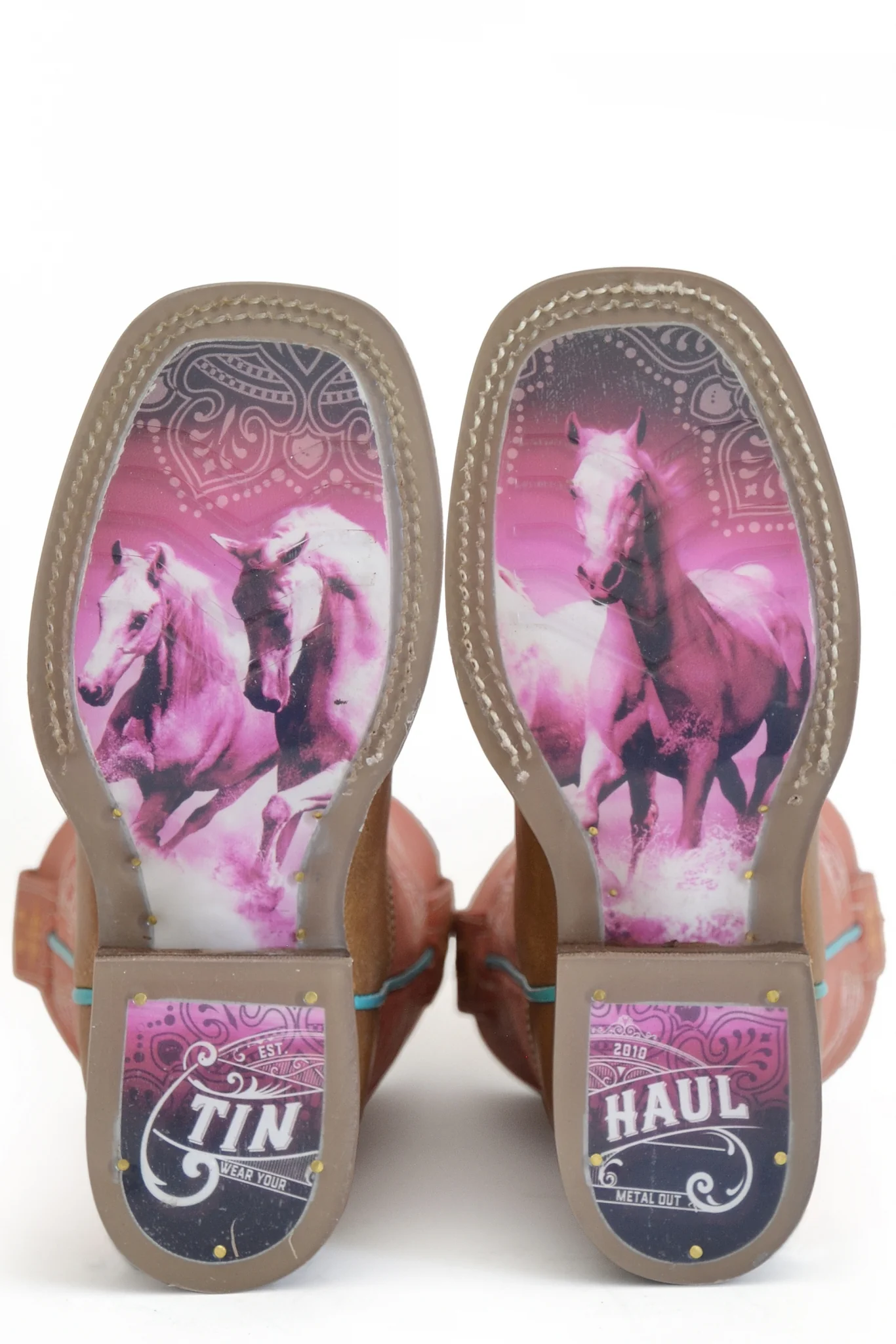 Tin Haul Big Kids Boots - Split Horse with Horses Sole - Image 2
