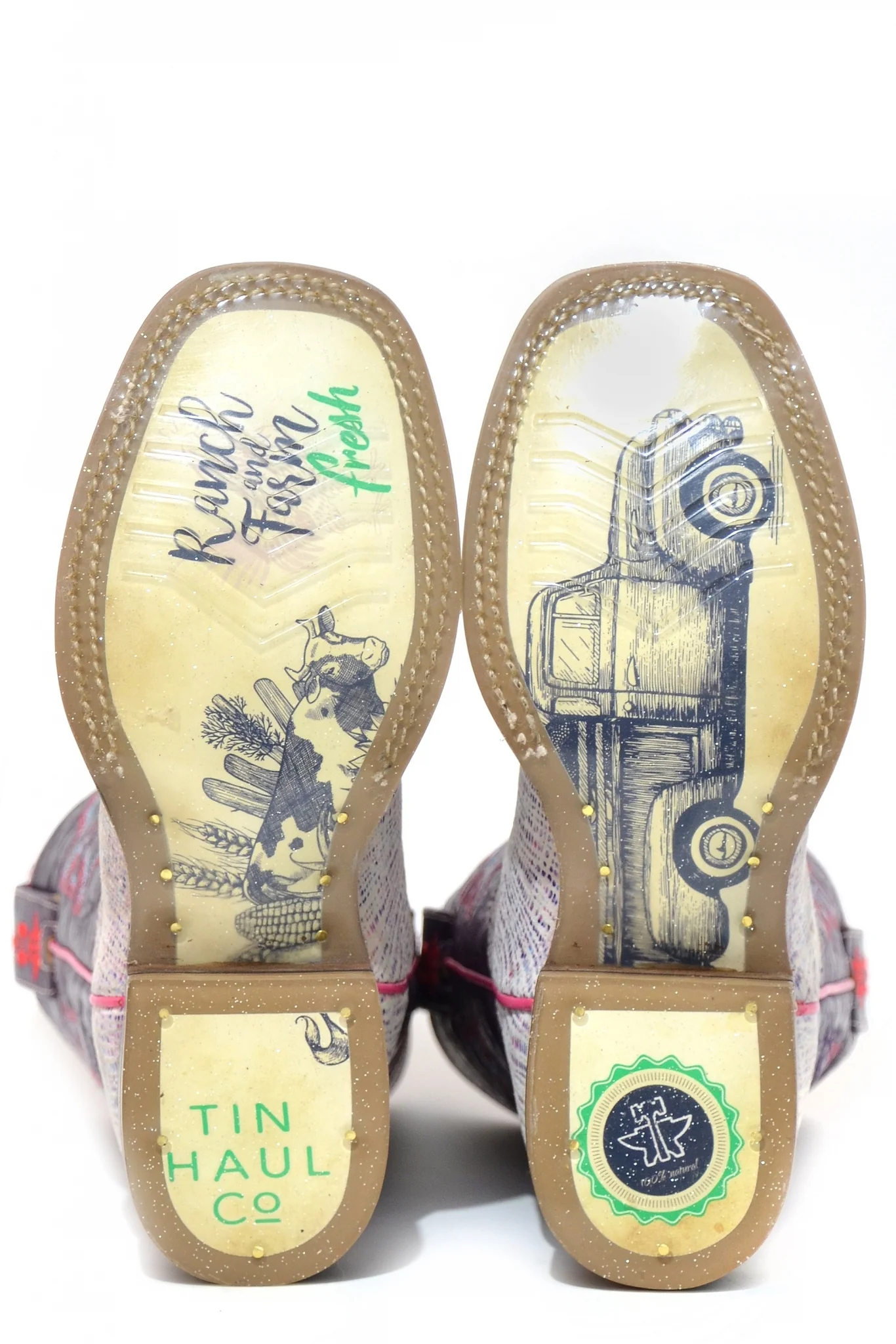 Tin Haul Big Kids Boots - Tiny Pebbles with Ranch and Farm Fresh Sole - Image 2