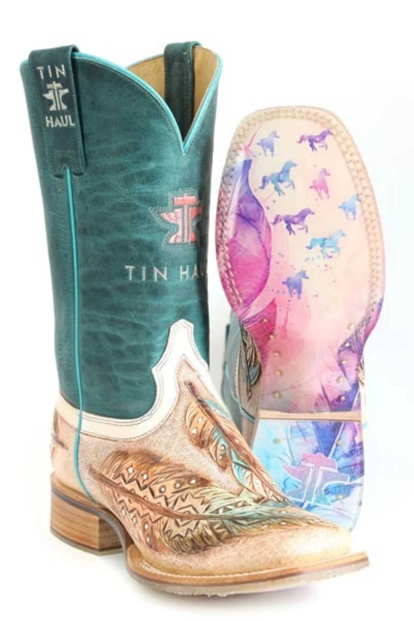 Tin Haul Ladies Birds Of A Feather Square Toe Boots