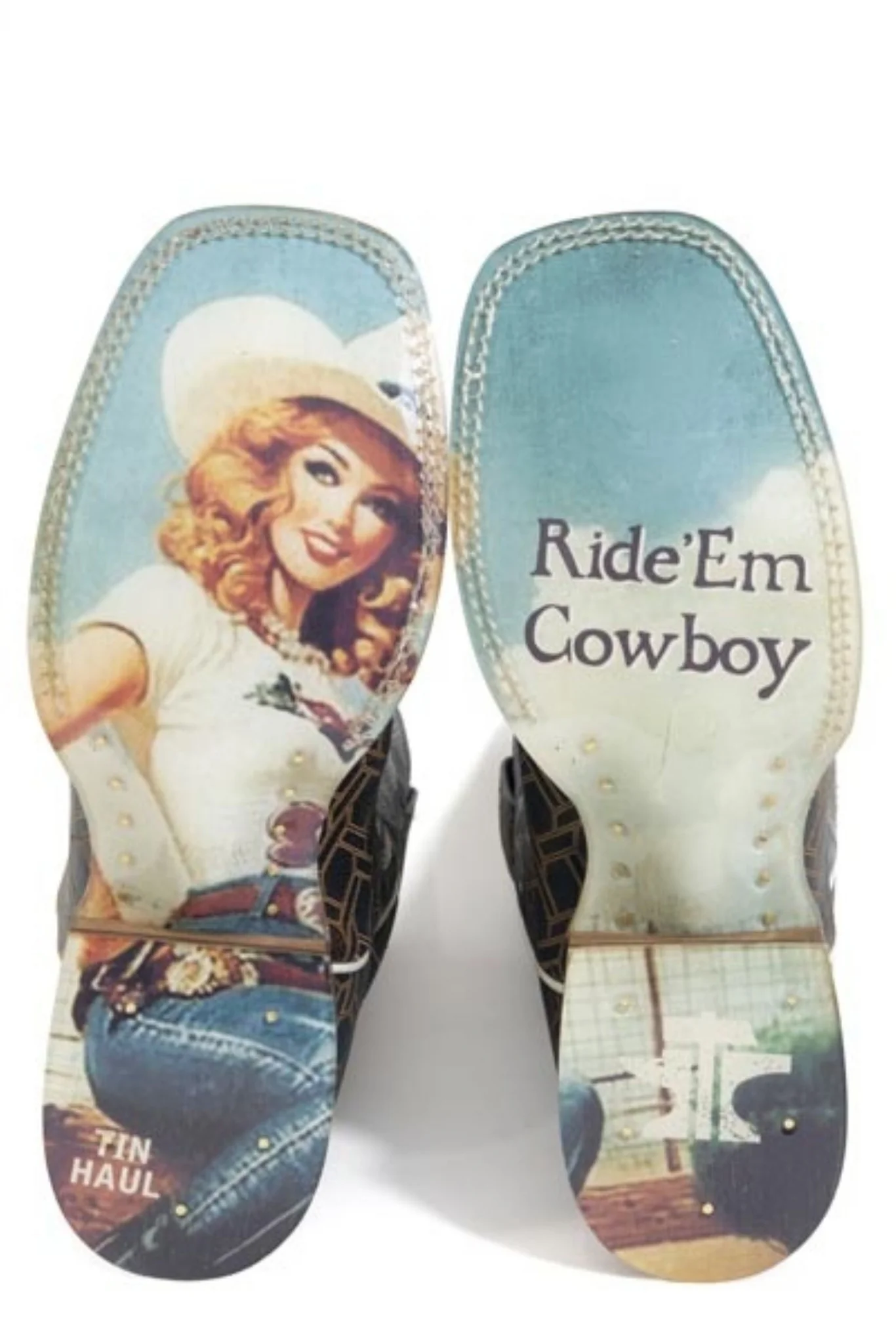 Tin Haul Mens Ride Em Cowboy Square Toe Boots - Image 2