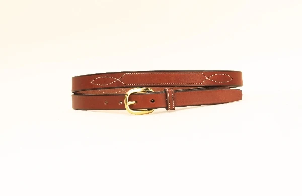 Tory Leather 3/4" Belt with Stitched Pattern - Image 2
