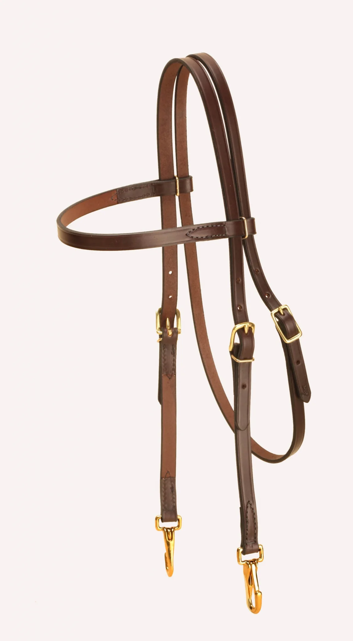 Tory Leather All-Weather Brow Band Headstall with Solid Brass Snaps - Image 2