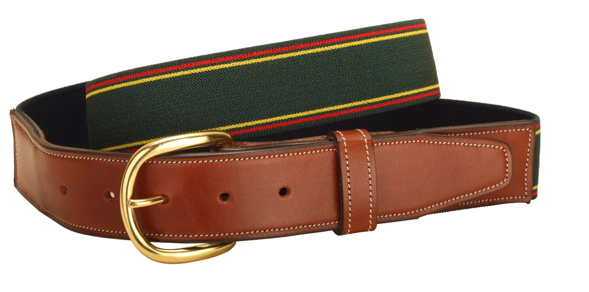 Tory Leather Elastic Belt With Leather Billets - Image 2