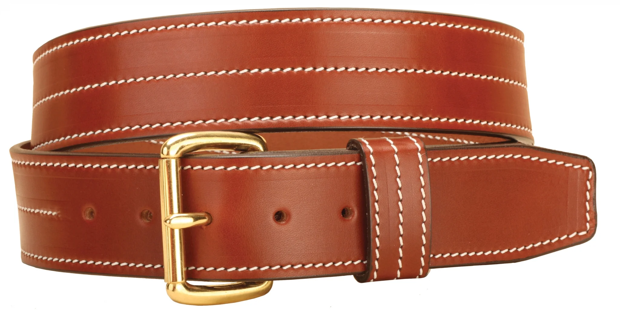 Tory Leather Heavy Triple Stitching Leather Belt - Image 3