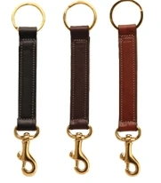 Tory Leather Key Ring with Brass Bolt Snap