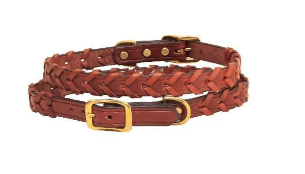 Tory Leather Laced Leather Dog Collar - Image 3