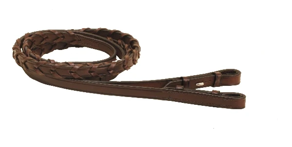Tory Leather Laced Reins With Hook & Stud Ends - Image 2