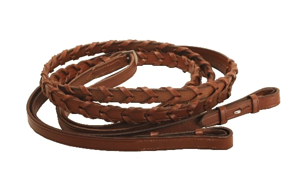 Tory Leather Laced Reins With Hook & Stud Ends - Image 3