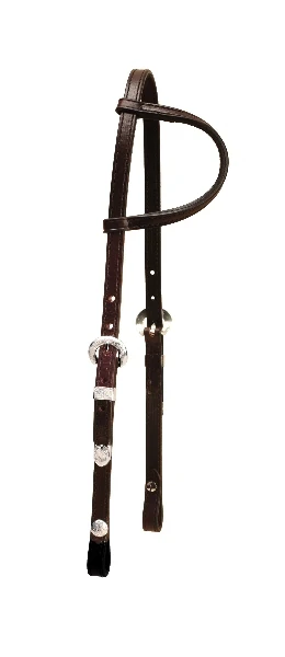 Tory Leather One Ear Headstall - 3-Piece Silver Buckle Set - Image 2