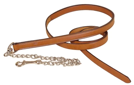 Tory Leather Partial Double & Stitched Lead - Nickel Plated Chain - Image 2