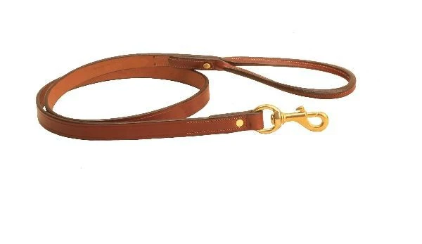 Tory Leather Plain Creased Leather Dog Leash With Rolled Hand Hold - Image 5
