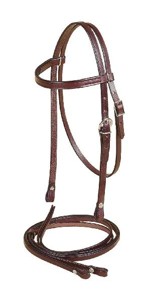 Tory Leather Pony Browband Headstall & Reins Filling - Image 3