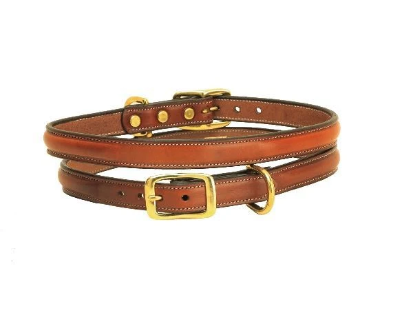 Tory Leather Raised Leather Dog Collar With Name Plate Space - Image 24
