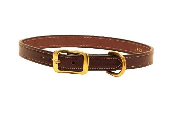 Tory Leather Saddle Stitched Dog Collar - Image 2