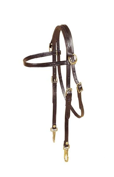 Tory Leather Sidecheck Arabian Training Headstall - Snap Ends - Image 2