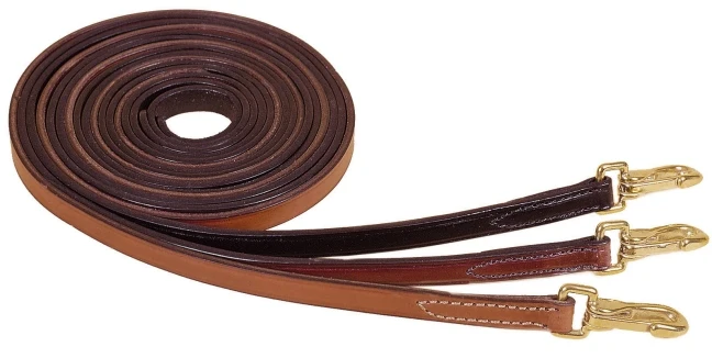 Tory Leather Split Reins - Brass Snap Ends