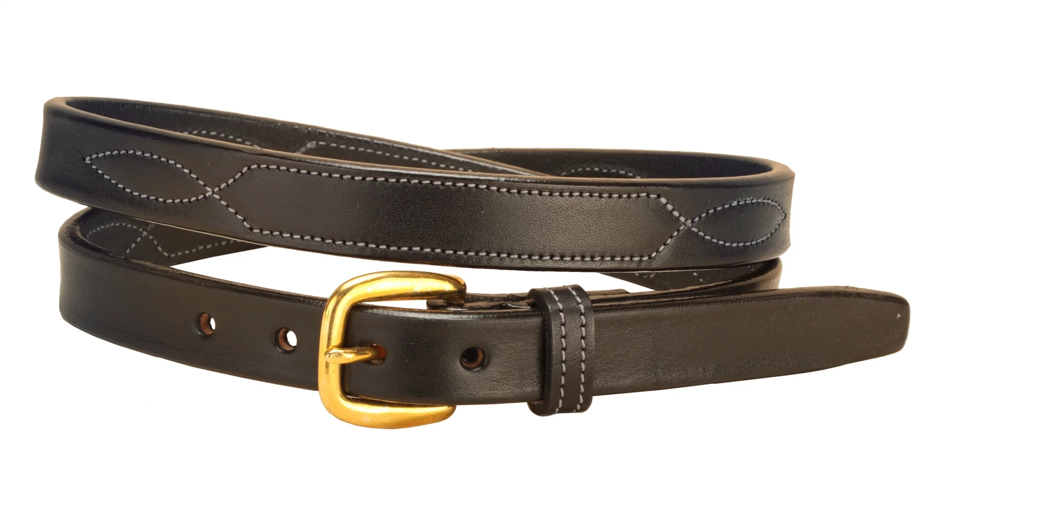 Tory Leather Stitched Pattern Leather Belt - Image 2