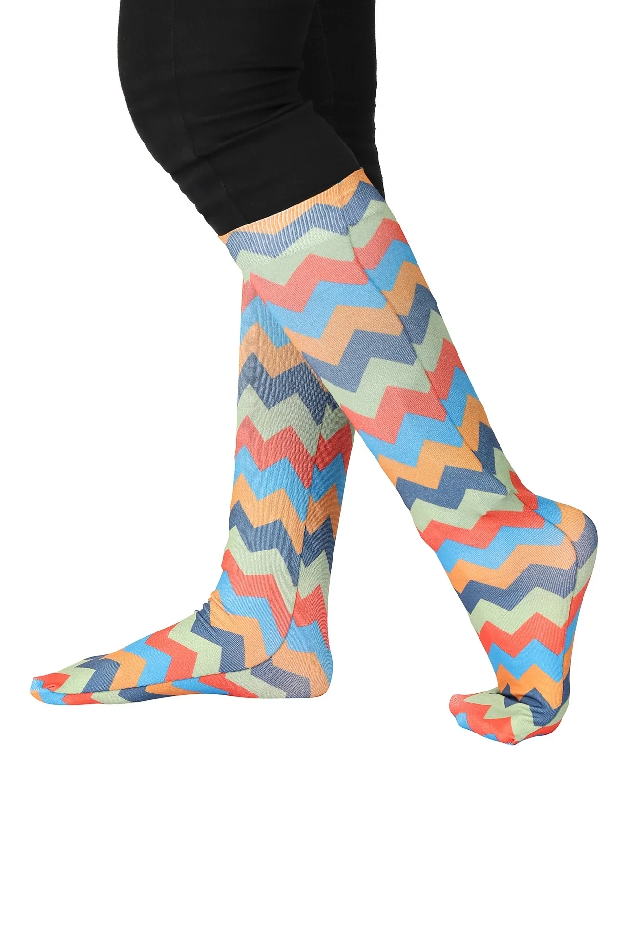 TuffRider Ladies CoolMax Printed Boot Socks - Image 4